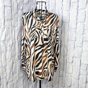 Brittany‎ Black Elegant Black and Brown Blouse XL
